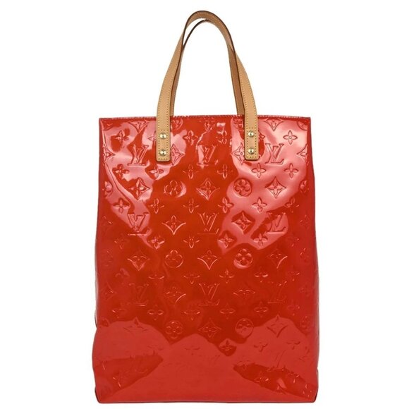 Louis Vuitton Red Vernis Reade MM Tote Handbag - Picture 1 of 11